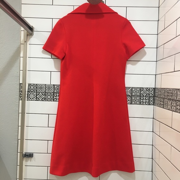 Vintage 70’s✨🌟 red collared button-up A-line - Picture 6 of 6